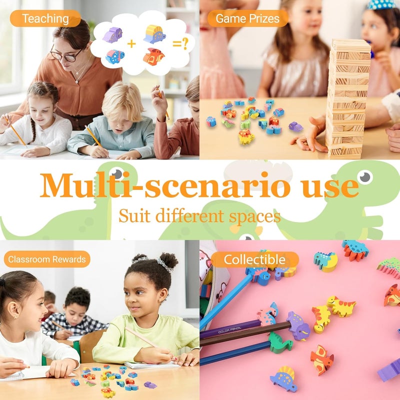 Wolpark 30 PCS Dinosaur Pencil Top Erasers for Kids Bulk Cute Dinosaur Eraser Caps Pencil Eraser Tops for Kids Erasers Toppers for School Party Favors Back to School Supplies - Image 5